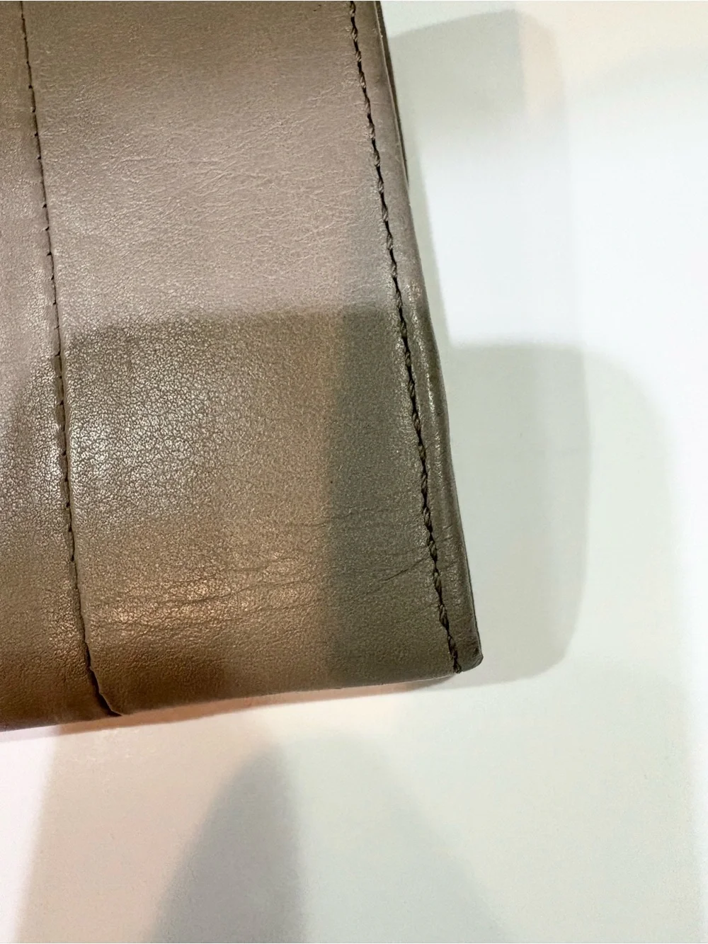 Vintage Coach Gray/Taupe Leather Kristin Wallet with Silver-Tone Hardware